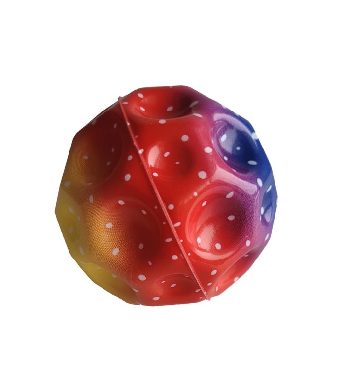 Piłeczka odbijająca się Super Bouncing Ball tęczowa w kropki