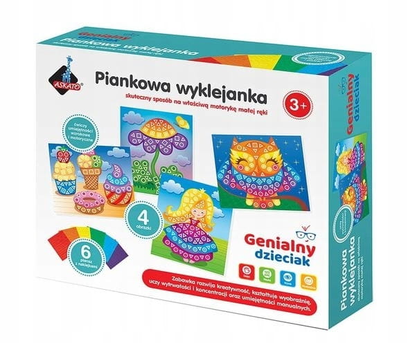 Askato Genialny dzieciak Piankowa wyklejanka sowa