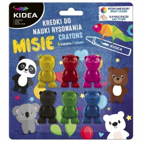 Kidea kredki świecowe misie do nauki rysowania