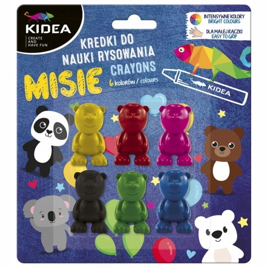 Kidea kredki świecowe misie do nauki rysowania