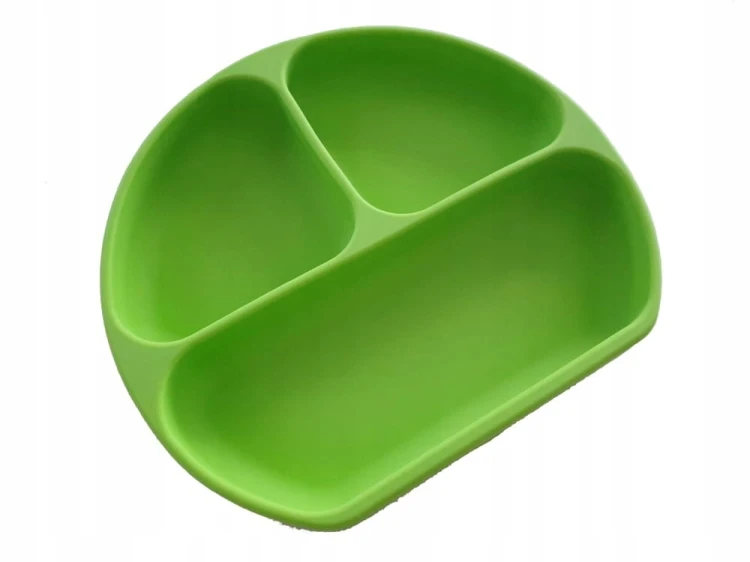 Silikonowy talerz z przegródkami Premium zielony