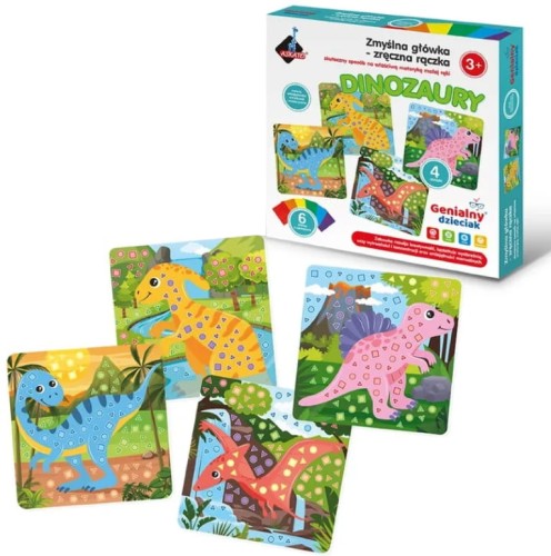 Askato zmyślna główka - zręczna rączka wyklejanka piankowa dinozaury