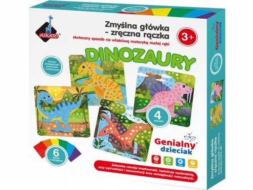 Askato zmyślna główka - zręczna rączka wyklejanka piankowa dinozaury