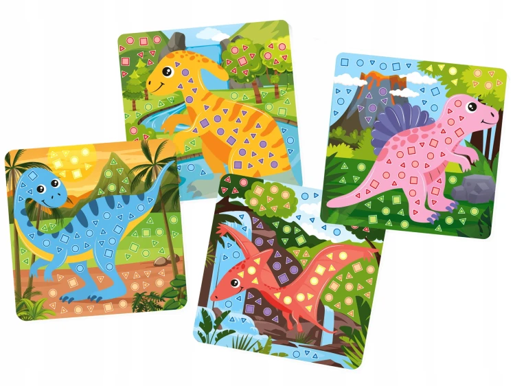 Askato zmyślna główka - zręczna rączka wyklejanka piankowa dinozaury
