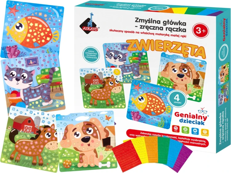 Askato zmyślna główka - zręczna rączka wyklejanka piankowa zwierzęta piesek