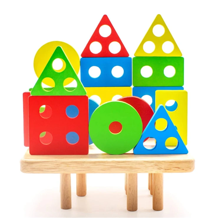 Conikus drewniana układanka z kształtami Montessori