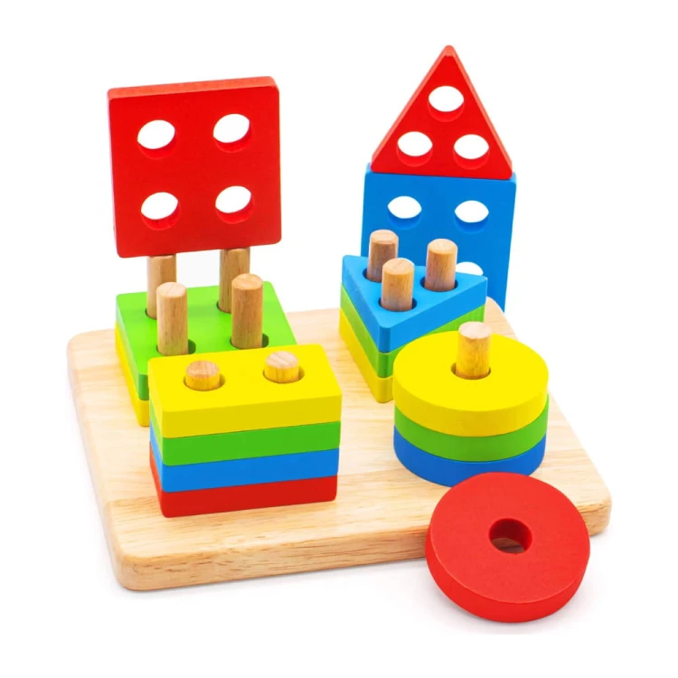 Conikus drewniana układanka z kształtami Montessori