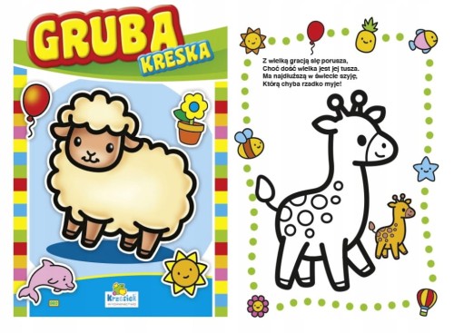 Kolorowanka z wierszykami Gruba Kreska owieczka