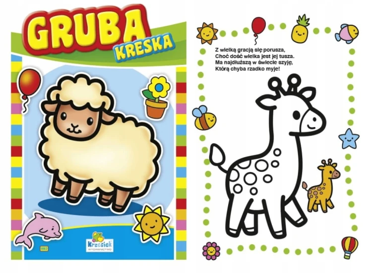 Kolorowanka z wierszykami Gruba Kreska owieczka