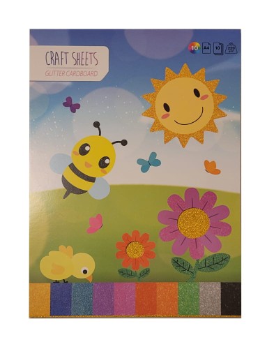 Craft Sheets karton z brokatem tektura brokatowa blok A4 10 arkuszy